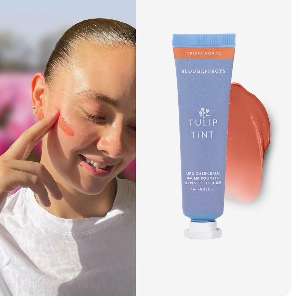 New – Bloomeffects  tulip tint lip, and cheek balm Crispa Coral. 0.45 fl. Oz.